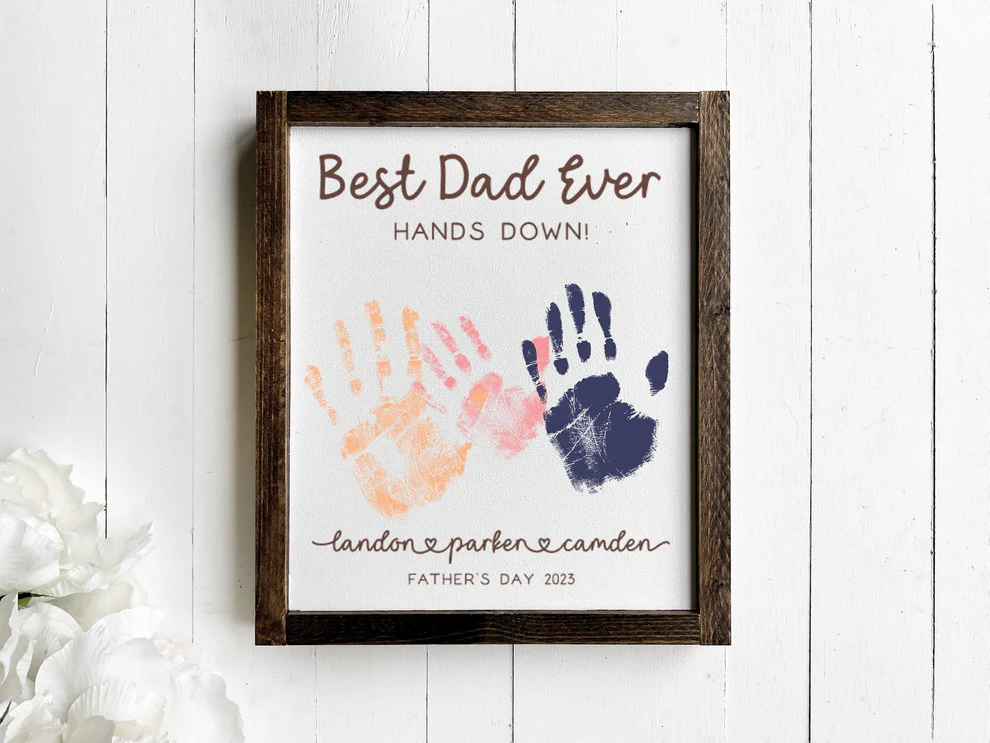 BEST MOM EVER HANDPRINT ART SIGN